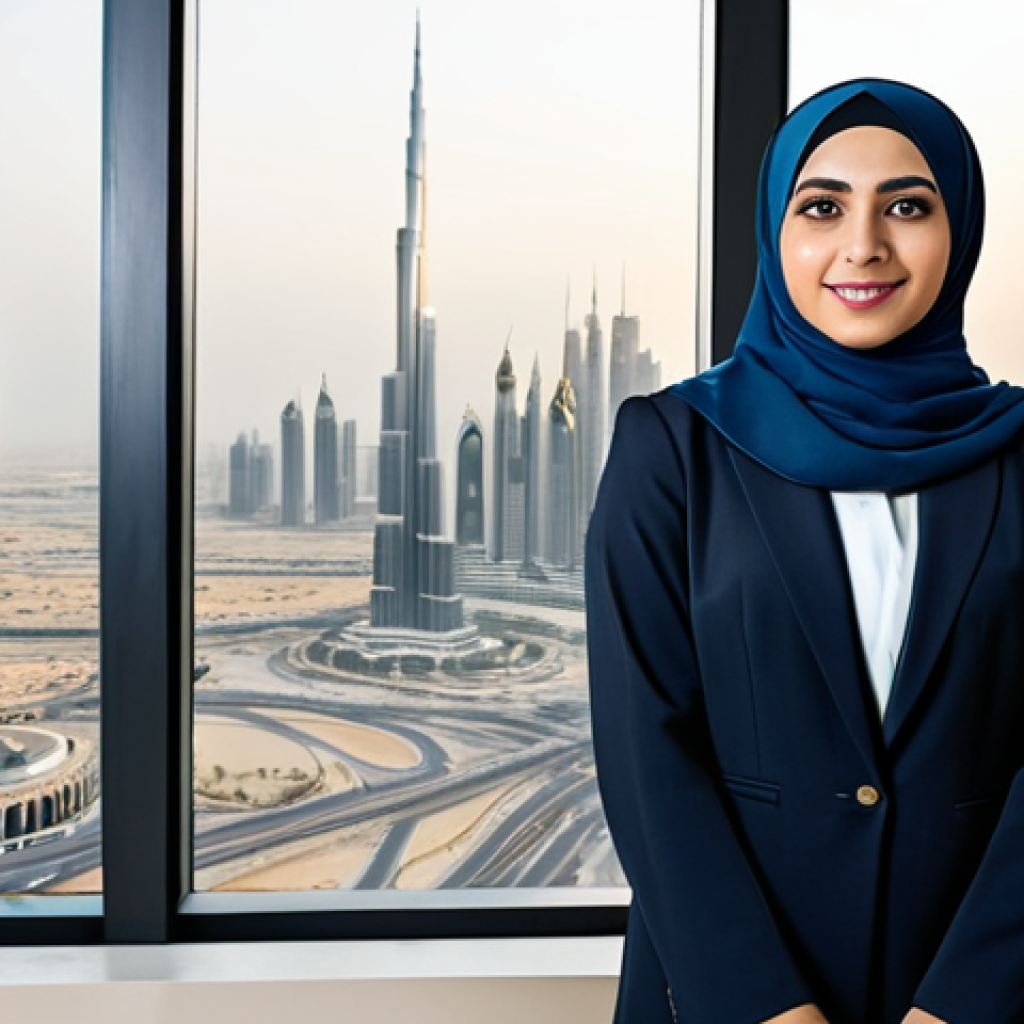 가상 추모 공간의 변화하는 역할 - ** "A successful Arab businesswoman in a professional, modest hijab and business attire, standing c...
